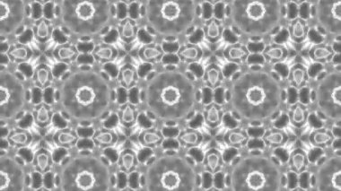 Siyah beyaz kaleydoskop arka plan. Soyut animasyon. 3D render