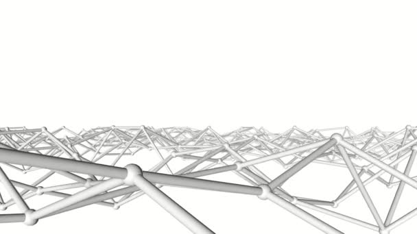 Weiße Abstrakte Verformbare Dreidimensionale Gitter Darstellung — Stockvideo