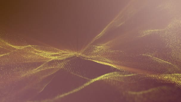 Жовті Частинки Помаранчевим Світінням Рухаються Бежевому Фоні Абстрактна Анімація Візуалізація — стокове відео