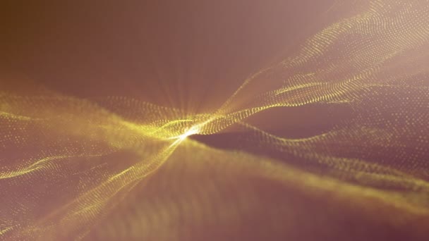 Partículas Amarelas Com Brilho Laranja Movem Sobre Fundo Bege Animação — Vídeo de Stock