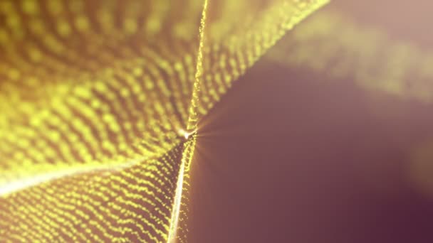 particules jaunes avec une lueur orange se déplacent sur un fond beige. animation abstraite. Rendu 3d 