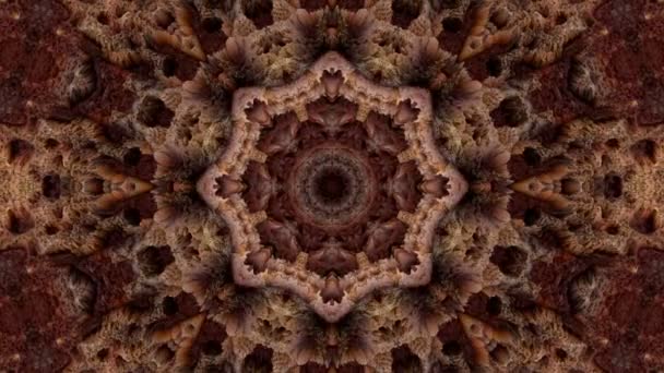 Latar Belakang Kaleidoskop Coklat Animasi Abstrak Render — Stok Video