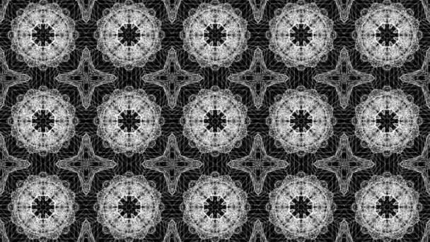 Schwarzer Weißer Kaleidoskop Hintergrund Abstrakte Animation Darstellung — Stockvideo
