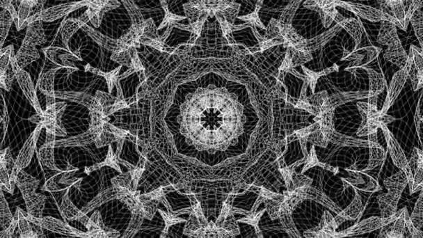 fond kaléidoscope blanc noir. animation abstraite. 3d rendu 