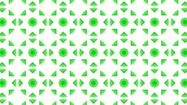 Yeşil üç boyutlu kaleydoskop arka plan. Soyut animasyon. 3D render
