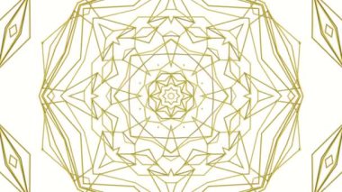 patterns of yellow stripes. kaleidoscope background. abstract animation. 3d render