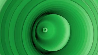 dairesel dalgalar tarafından deforme üç boyutlu yeşil şekil. soyut arka plan. 3d render