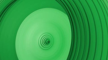 dairesel dalgalar tarafından deforme üç boyutlu yeşil şekil. soyut arka plan. 3d render