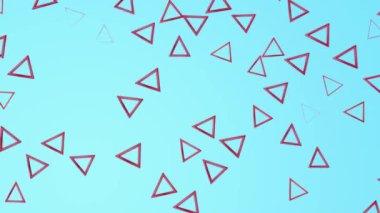 Yeşil üç boyutlu üçgen mor bir arka plan üzerinde uçmak. arka plan. 3D render