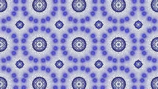 Muster Blauer Streifen Drehender Kaleidoskop Hintergrund Abstrakte Animation Darstellung — Stockvideo
