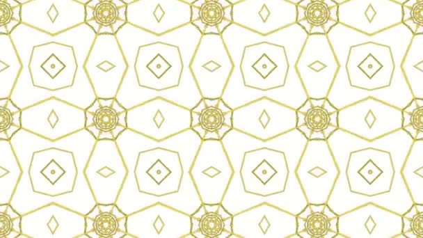 Muster Gelber Streifen Kaleidoskop Hintergrund Abstrakte Animation Darstellung — Stockvideo