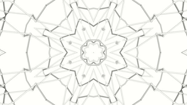 Muster Weißer Streifen Drehender Kaleidoskop Hintergrund Abstrakte Animation Darstellung — Stockvideo