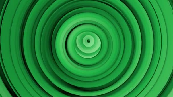 Figura Verde Tridimensional Deformada Por Ondas Circulares Fundo Abstrato Renderização — Vídeo de Stock