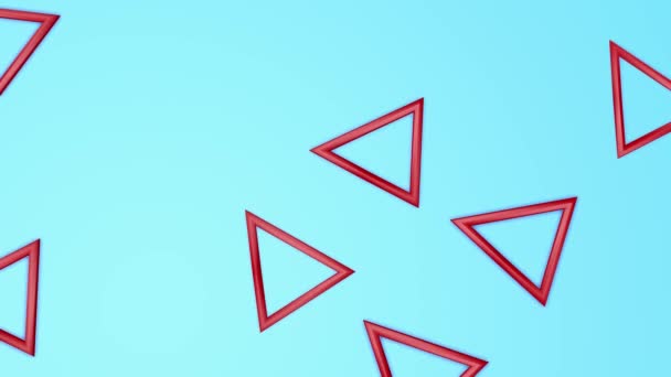 Zöld Háromdimenziós Háromszögek Repülni Egy Lila Háttér Absztrakt Háttér Leképezés — Stock videók