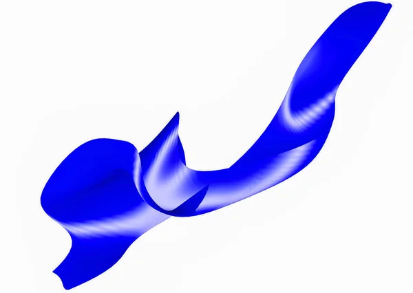 Голубая Абстрактная Фигура Волокон Белом Фоне Рендеринг — стоковое фото