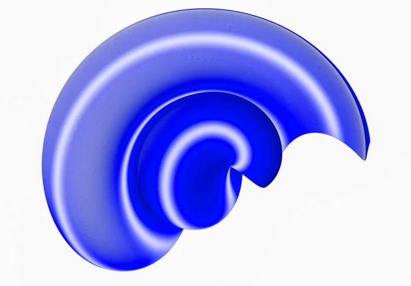 Figura Abstrata Azul Fibras Fundo Branco Renderização — Fotografia de Stock