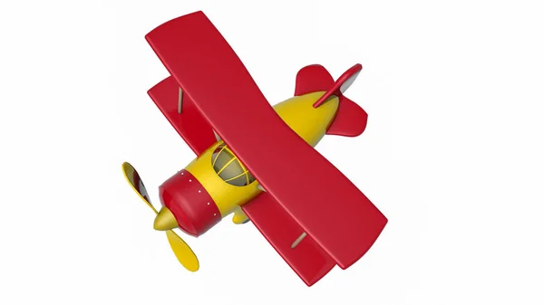 Plastikmodell Eines Spielzeug Doppeldeckers Auf Weißem Hintergrund Darstellung — Stockfoto