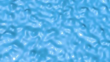 mavi parlak deforme yüzey. Soyut animasyon. 3D render