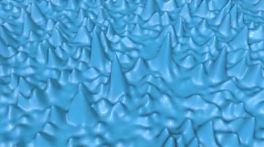 mavi parlak deforme yüzey. Soyut animasyon. 3D render