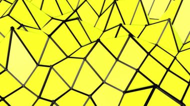 sarı siyah hücreleri ile düşük poli uçak yavaş yavaş bozulmayı. 3D render