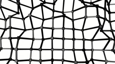 üç boyutlu siyah kafes yüzeyi yavaş yavaş deforme olmuş. 3D render