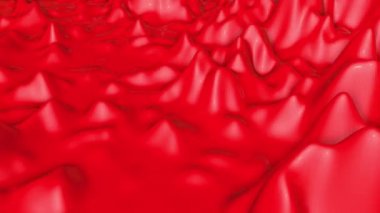 Kırmızı deforme dalga yüzey. 3D render