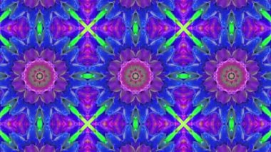 Çok renkli animasyonlu desen. Soyut kaleydoskop arka plan. 3D render