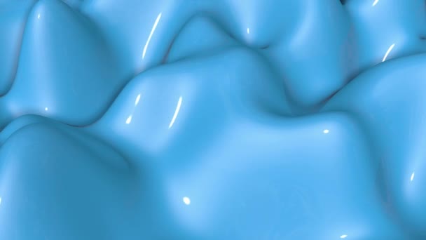 Blue Glossy Deformable Surface Abstract Animation Render — Stock Video