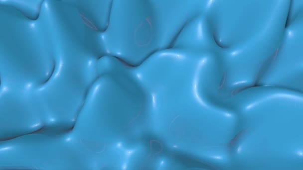 Blue Glossy Deformable Surface Abstract Animation Render — Stock Video