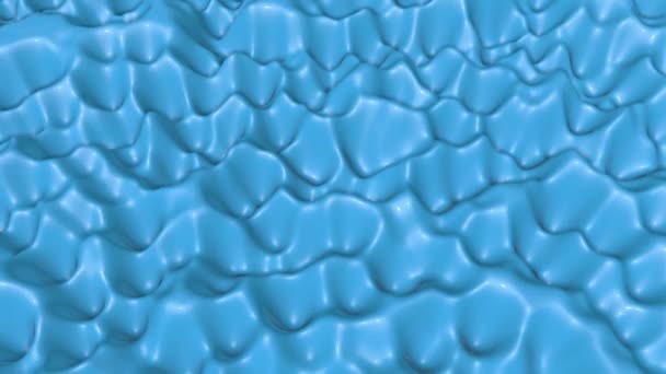 Blue Glossy Deformable Surface Abstract Animation Render — Stock Video