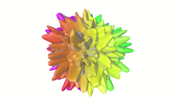 Abstracción Animada Esfera Multicolor Con Una Superficie Onda Renderizar — Vídeo de stock