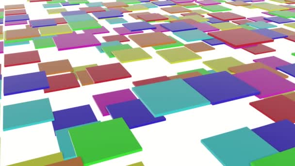 carreaux carrés multicolores à déplacement lent. 3d rendu 