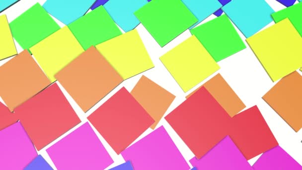 Azulejos Cuadrados Multicolores Movimiento Lento Renderizar — Vídeo de stock