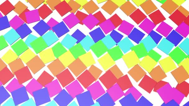 Медленно Движущиеся Разноцветные Квадратные Плитки Рендеринг — стоковое видео