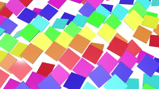 Azulejos Cuadrados Multicolores Movimiento Lento Renderizar — Vídeos de Stock