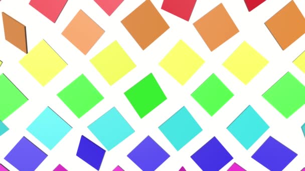 carreaux carrés multicolores à déplacement lent. 3d rendu 