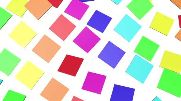 carreaux carrés multicolores à déplacement lent. 3d rendu 