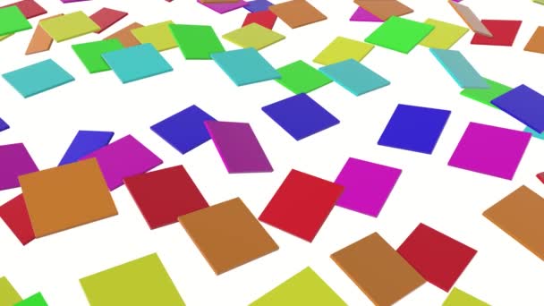 Azulejos Cuadrados Multicolores Movimiento Lento Renderizar — Vídeo de stock