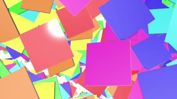 色とりどりの正方形のタイルの移動が遅い のレンダリング — ストック動画
