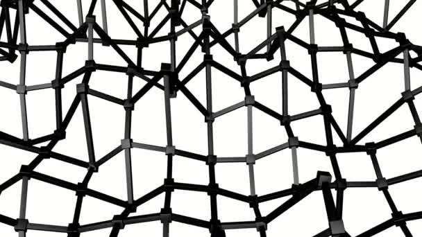 surface de maille noire tridimensionnelle est lentement déformée. 3d rendu 