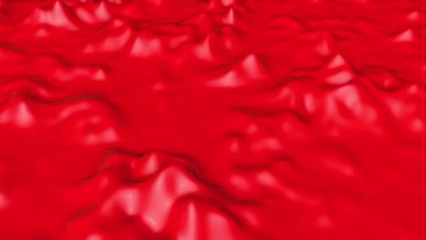 Червона Деформована Хвильова Поверхня Візуалізація — стокове відео