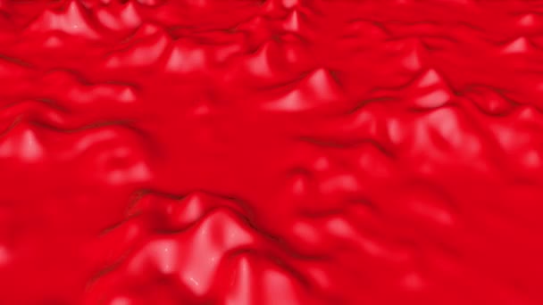 surface d'onde rouge déformable. 3d rendu 