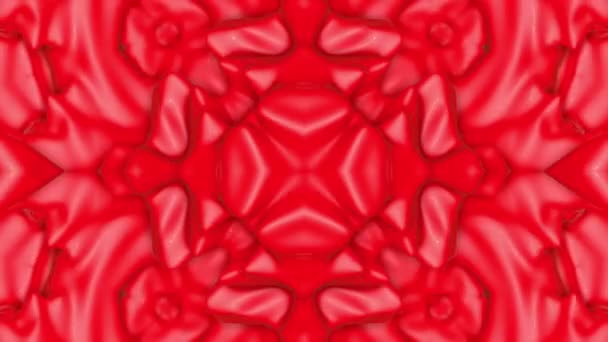 Patrón Animado Rojo Fondo Caleidoscopio Abstracto Renderizar — Vídeo de stock