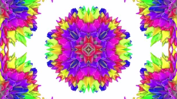 Buntes Animiertes Muster Abstrakter Kaleidoskop Hintergrund Darstellung — Stockvideo