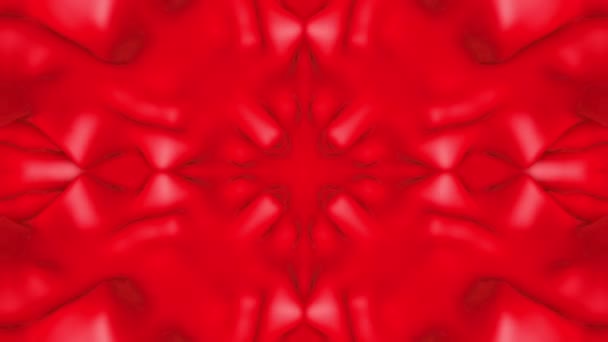 Red Animated Pattern Abstract Kaleidoscope Background Render — Stock Video