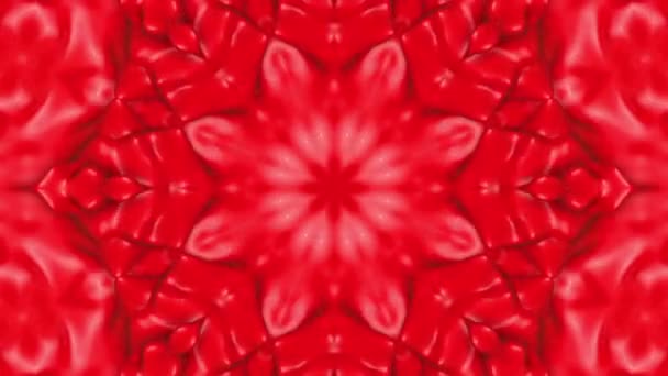 Patrón Animado Rojo Fondo Caleidoscopio Abstracto Renderizar — Vídeos de Stock