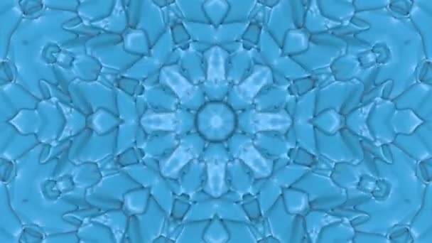 Light Blue Animated Pattern Abstract Kaleidoscope Background Render — Stock Video