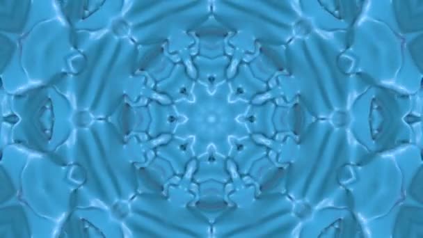 Голубой Анимированный Узор Абстрактный Калейдоскоп Фон Рендеринг — стоковое видео