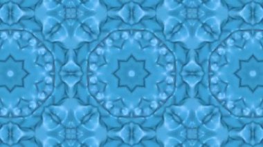 hafif mavi animasyonlu desen. Soyut kaleydoskop arka plan. 3D render