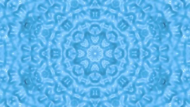 Світло Синій Анімований Візерунок Абстрактний Калейдоскопний Фон Візуалізація — стокове відео
